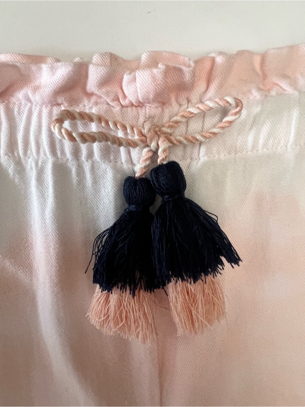 Girls Jessica Simpson Pink and White Tie-Dye Lounge Pants with Tassel - Picture 2 of 4
